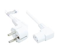 Alcasa Câble d'Alimentation P0131-W018 Blanc, 1.8m, Prise E+F (CEE 7/7) Mâle 90° / Coupleur C13 Femelle 90°, H05VV-F 3x0.75mm², 250V 10A