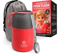 GOOD FOR YOU - Pot isotherme sous vide - Thermos alimentaires en acier inoxydable - Bol à soupe et récipient à déjeuner 530 ml rouge cerise