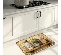 Good Morning Tapis de cuisine pour sol - Tapis rustique doux et confortable - Tapis décoratif rembourré à ressort et lavable pour évier, buanderie, salle de bain, 50,8 x 78,7 cm