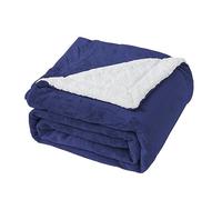 Good Nite Couverture Polaire Sherpa réversible en Polyester Doux et Chaud pour la Maison et Les Voyages Bleu Marine Lit Double 150 x 200 cm