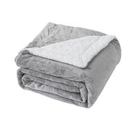 Good Nite Couverture Polaire Sherpa réversible en Polyester Doux et Chaud pour la Maison et Les Voyages (Gris, lit Simple)