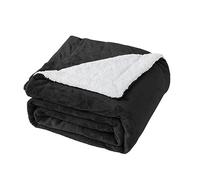 Good Nite Couverture Polaire Sherpa réversible en Polyester Doux et Chaud pour la Maison et Les Voyages (Noir, lit Simple) 130 x 150 cm