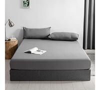 Good Nite Drap Housse 160x200cm Gris Microfibre Poche Extra Profonde 30cm Doux et Respirant Lavable en Machine