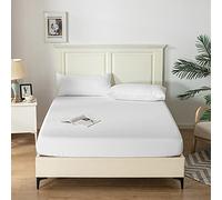 Good Nite Drap-Housse Doux et Respirant - Lavable en Machine - pour lit 1 Place, 2 Places, King Size, Super King Size - 25 cm de Profondeur (Blanc, King Size)