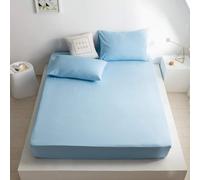 Good Nite Drap-Housse Doux et Respirant pour lit Simple de 25 cm avec Poches très Profondes (Bleu, Simple)