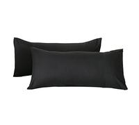 Good Nite Lot de 2 taies d'oreiller en Microfibre Douce, Confortable, Lavable, Tissu Respirant, Infroissable, 50 x 75 cm, Noir