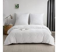 Good Nite Parure de lit 3 pièces, en 100% Polyester, Microfibre, Confortable, avec Fermeture éclair, 1 Housse de Couette et 2 taies d'oreiller (Blanc, 200 x 200 cm + 80 x 80 cm x 2)