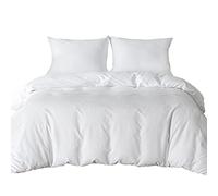 Good Nite Parure de lit Simple avec Housse de Couette et 2 taies d'oreiller en Microfibre de Polyester Douce (Blanc)