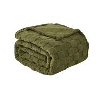 Good Nite Plaid Canapé Grand 130x150 cm - Couverture Polaire Douce et Chaud à Carreaux pour Toutes Saisons - Hiver Automne Printemps - Décoration Salon（Vert Olive）