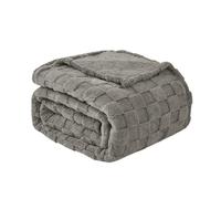 Good Nite Plaid Canapé Grand 200x230 cm - Couverture Polaire Douce et Chaud à Carreaux pour Toutes Saisons - Hiver Automne Printemps - Décoration Salon（Gris）