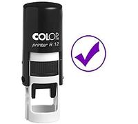 GOOD Timbre auto-encrage Mini Rubber ronde enseignants décoratifs Timbres 12mm