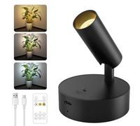 GOODEA 3000mAh Rechargeable Spot LED Sans Fil pour Intérieur, Autonomie 30j | 3CCT Applique Murale Intérieure Dimmable Rotative 350°, Éclairage Ascendant Autocollant pour Mur, Arbre, Plantes et Picture