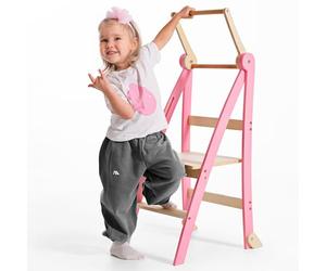Goodevas Montessori Leader en bois - Gain de place - Échelle d'apprentissage pliable - Tabouret pour enfants - Escalier pliable pour enfants - Échelle d'apprentissage avec protection anti-basculement