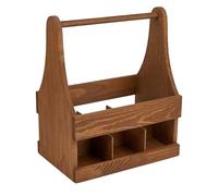 GoodFreshDecor Porte-Bouteilles en Bois pour 6 Bouteilles de 0,5 L - Porte-bières Robustes - Cadeau DIY Personnalisable - Sac à Bière pour Homme - Bois de Pin 24 x 16 x 29 cm - Marron