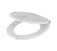 GoodHome Abattant WC Pilica Marbre Blanc et Noir MDF avec Frein de Chute