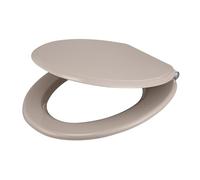 GoodHome Abattant WC Pilica Taupe en Bois Moulé avec Frein de Chute