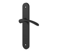 GoodHome Beare paire de poignées sur plaque noir mat effet nickel L.110,5 x l.40 mm entraxe 195 mm