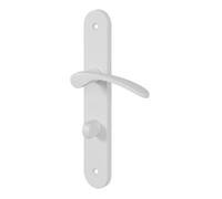 GoodHome Beare paire poignée sur plaque ronde mat blanc, entraxe 195 mm, L110.5 x l40 mm