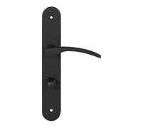 GoodHome Beare paire poignées sur plaque rondes condamnation noir mat L.110.5mm x l.40mm entraxe 195mm