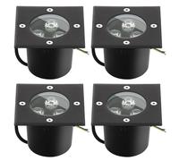 Goodia Spot Led Encastrable Exterieur 4Pcs 3W IP65 Spot Led Extérieur Encastrable, 270 Lumen 3000K Spot Encastrable Exterieur Pour Terrasse Jardin Chemin 220V,Rond Noir