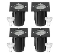 Goodia Spot Terrasse Exterieur Encastrable Gu10 IP67 Étanche 230V Noir | Orientable Spot Led Extérieur Encastrable, Spot Encastrable Exterieur pour Jardin Chemin Parc Cour 3W 3000K Rond