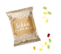 Goodies Petite pochette en caoutchouc marron clair et blanc naturel, Lot de 10