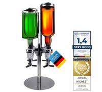 GOODS+GADGETS® Bar Butler Distributeur de Spiritueux - Doseur 4 cl | Porte-bouteilles chromé pour 4 à 6 bouteilles jusqu'à 1,5 L - sans gouttes - support intégré ou fixation murale