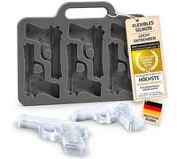 GOODS+GADGETS® Moule à Glaçons Pistolet en Silicone - 6 Glaçons 3D | Silicone alimentaire sans odeur - 6 cavités pistolet 3D - 7,5 x 5 cm - idéal cocktails & whisky
