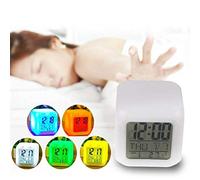 GOODS+GADGETS® Réveil LED Cube - 5 Couleurs, Alarme, Date & Température