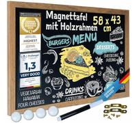 GOODS+GADGETS® Tableau Ardoise Magnétique Mural - Cadre Bois 43x58 cm