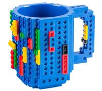 GOODS+GADGETS® Tasse Lego 350 ml - Mug Briques de Construction Bleu | Compatible avec briques classiques - set de démarrage inclus - plastique sans BPA - idéal cadeau geek