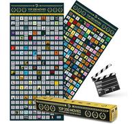 GOODS+GADGETS Top 250 Movie Bucket List Scratch Poster XXL - L'ultime liste Guide de Films à gratter avec Les Meilleurs Films jamais réalisés sous Forme d'affiche de Film à gratter 100 x 45 cm