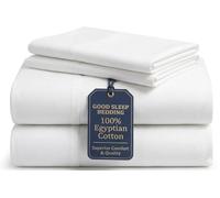 GoodSleep Company Parure de lit 4 pièces en Coton 1000% égyptien à Longues Fibres 1000 Fils au Pouce carré, Tissage satiné, pour Grand lit, Blanc