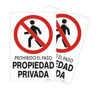 Goodvia Cartel Prohibido el Paso Aluminio Reflectante 20x30 cm, Placa Propiedad Privada Cartel Prohibido el Paso Propiedad Privada Metalico Duradero, Impermeable y Resistente UV, 2PCS