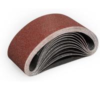 Goodway Lot de 10 bandes abrasives 75 x 533 mm - Grain 60 - Papier abrasif pour ponceuse à bande - Pour bois et métal