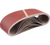 Goodway Lot de 25 bandes abrasives en tissu - 100 x 560 mm - 5 x grain 40/60/80/120/180 - Pour ponceuse à bande - Kit de bandes abrasives