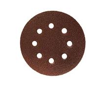 GOODWAY Lot de 50 disques abrasifs en tissu - Diamètre : 115 mm - 8 trous - Grain 60 - Feuilles abrasives pour ponceuse excentrique - Papier abrasif pour bois, métal et vernis - Patins abrasifs avec
