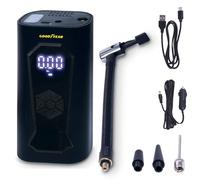 Goodyear Compresseur Portable Rechargeable sans Fil 6 000 Mah, 5 en 1 : Gonflage, Dégonflage, Mesure de Pression, Batterie Externe, Lampe Torche à 6 LED, Accessoires Inclus, Prise Allume-Cigare