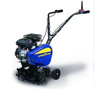 Goodyear - Motobineuse à Essence, Moteur OHV 4T 98,5cc 3HP, Largeur de Travail réglable 210-420mm, Transmission par chaîne, 24 Lames et Roue de Transport