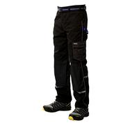 Goodyear Workwear Pantalon De Travail De Sécurité Réfléchissant Cargo Multi-Poches Flexible Pour Homme, Noir/Bieu Royal, 30" Taille Jambe Régulière (32")