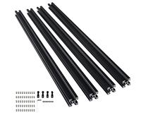 GooEquip 4 pièces 2020 V Type aluminium profile 500mm extrusion de profil en aluminium 2020 noir Norme européenne anodisé Rail linéaire profil 20x20 pour imprimante 3D bricolage et machines CNC