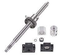 GooEquip SFU1605 Vis à billes, 600 mm, en acier inoxydable, avec support BK12 / BF12, boîtier d'écrou DSG16H et kit d'embrayage, pièces CNC