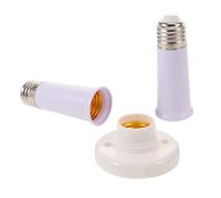 GOOHOCHY Adaptateur pour ventilateur de plafond, tige de suspension E26/E27, kit blanc en métal et plastique, 2 pièces, fixation à double tige pour plafonnier