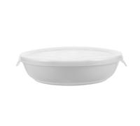 GOOHOCHY Assiette Compartimentée en Céramique Blanche à 3 Sections, Micro-ondable et Anti-mélange des Saveurs, pour Décoration Cuisine et Hôtels, Dimensions 16,5x16,5x4cm