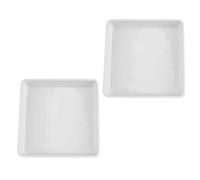 GOOHOCHY Assiettes Carrées en Plastique Blanc 40 CM Lot de 2 pour Soucoupes de Pots de Fleurs, Protection Fuites, Adaptées aux Plantes d'Intérieur et Extérieur