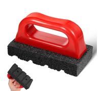 GOOHOCHY Bloc de Ponçage Béton Ergonomique en Abs Rouge avec Poignée pour Nettoyage et Réparation de Briques, pour Projets de Rénovation et Tâches de Nettoyage