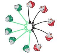 GOOHOCHY Bouchons en Silicone Réutilisables Protection Anti-poussière Lot de 10 Forme Champignon et Feuille pour Pailles à Boire pour Bouteilles et Gobelets