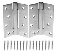 GOOHOCHY Charnières à ressort en acier inoxydable 201 argent, réglables, silencieuses - Lot de 2 pour portes de garage, intérieures et extérieures - Kit complet avec vis