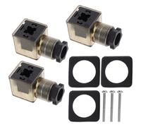 GOOHOCHY Connecteur Matériau Pp et Caoutchouc, Lot de 3 Pièces avec Voyant Lumineux pour Électrovanne à 3 Broches pour Installation Professionnelle Fiable