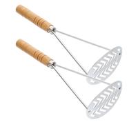 GOOHOCHY Écrase-pommes de Terre Manuel 2 Pièces Manche en Bois et Corps en Fer, Outil Cuisine Pratique pour Écraser Fruits et Légumes à Domicile